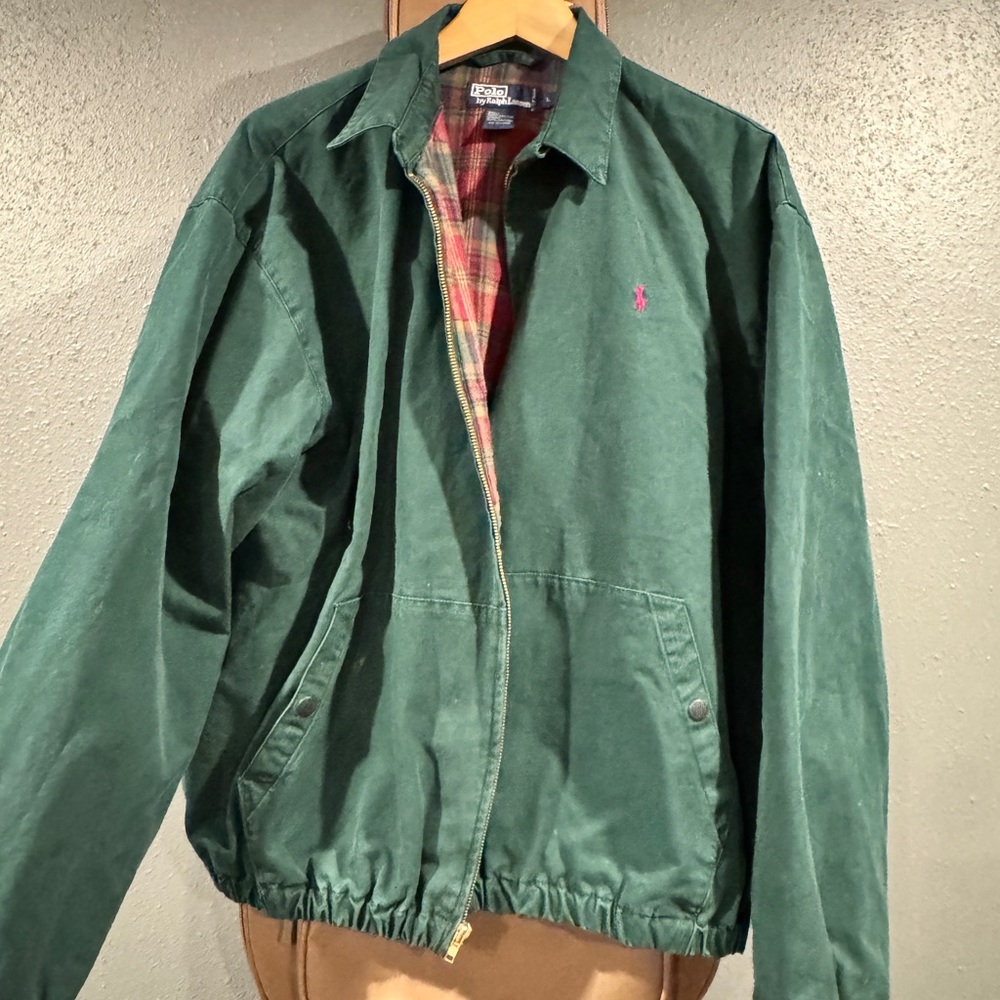 Vintage 90’s Polo by Ralph Lauren Green Cotton flannel lined Jacket